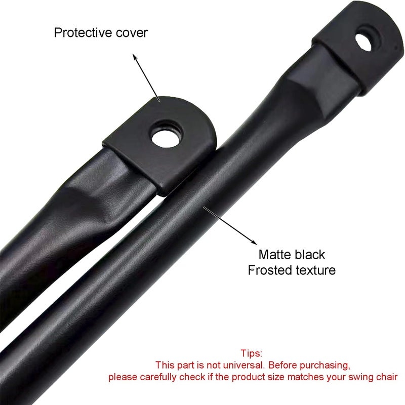 Timyrimy 40"/101.5cm Garden Swing Replacement Bars, Matte Black Heavy Weight Capacity Metal Round Rods for Hanging Swing Seat to Frame(2PCS/CTN) - Image 2